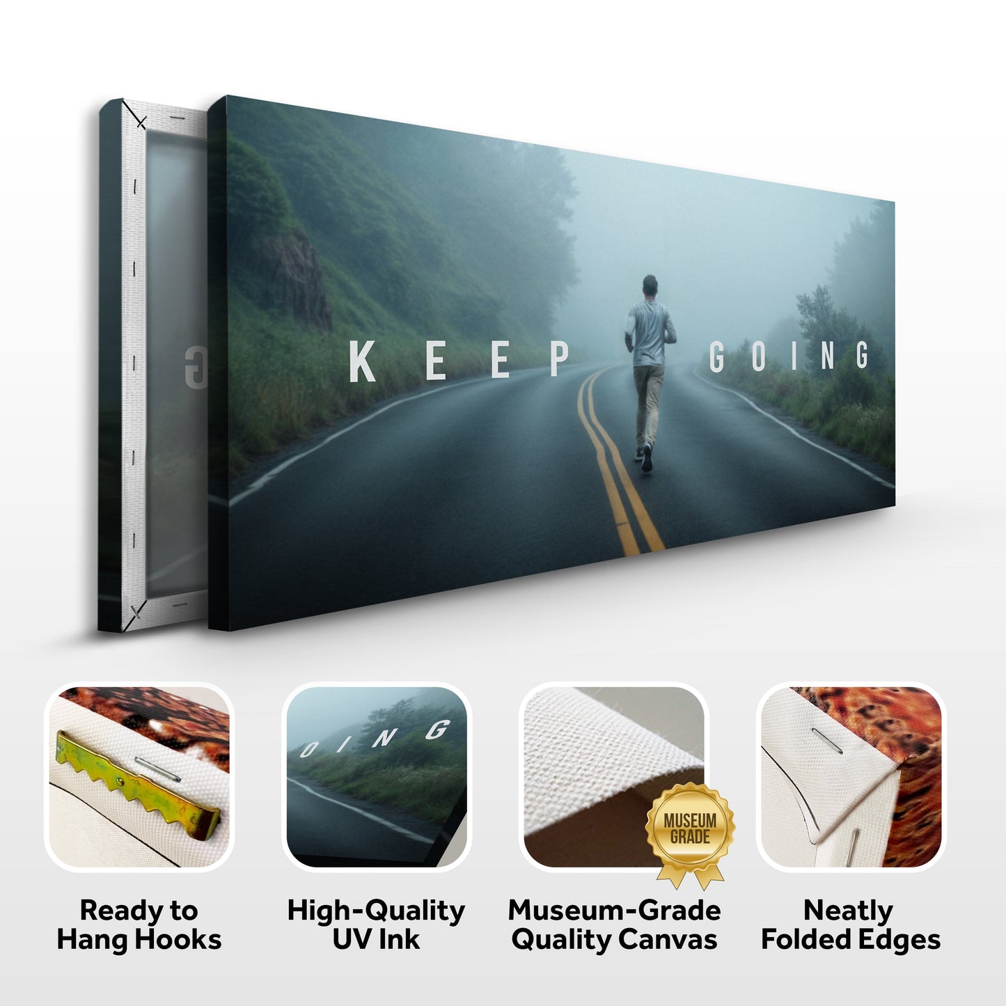 Keep Going Motivational Canvas Wall Sign