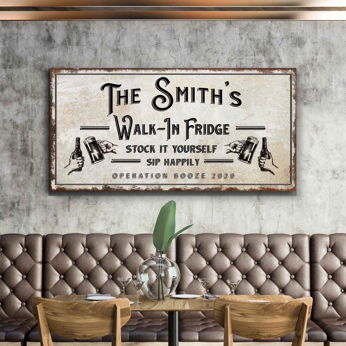 Walk-In Fridge Stock It Yourself Bar Sign Canvas
