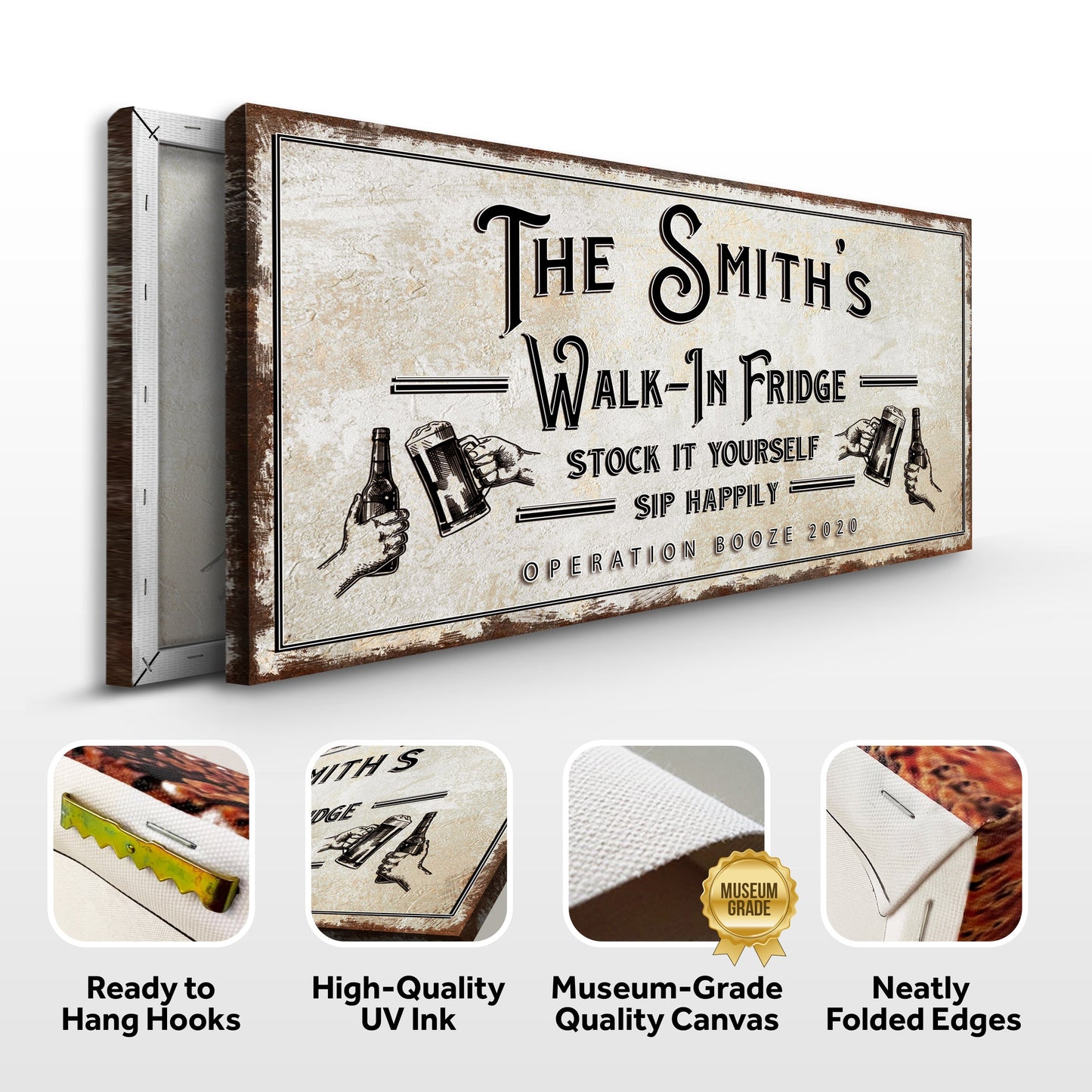 Walk-In Fridge Stock It Yourself Bar Sign Canvas