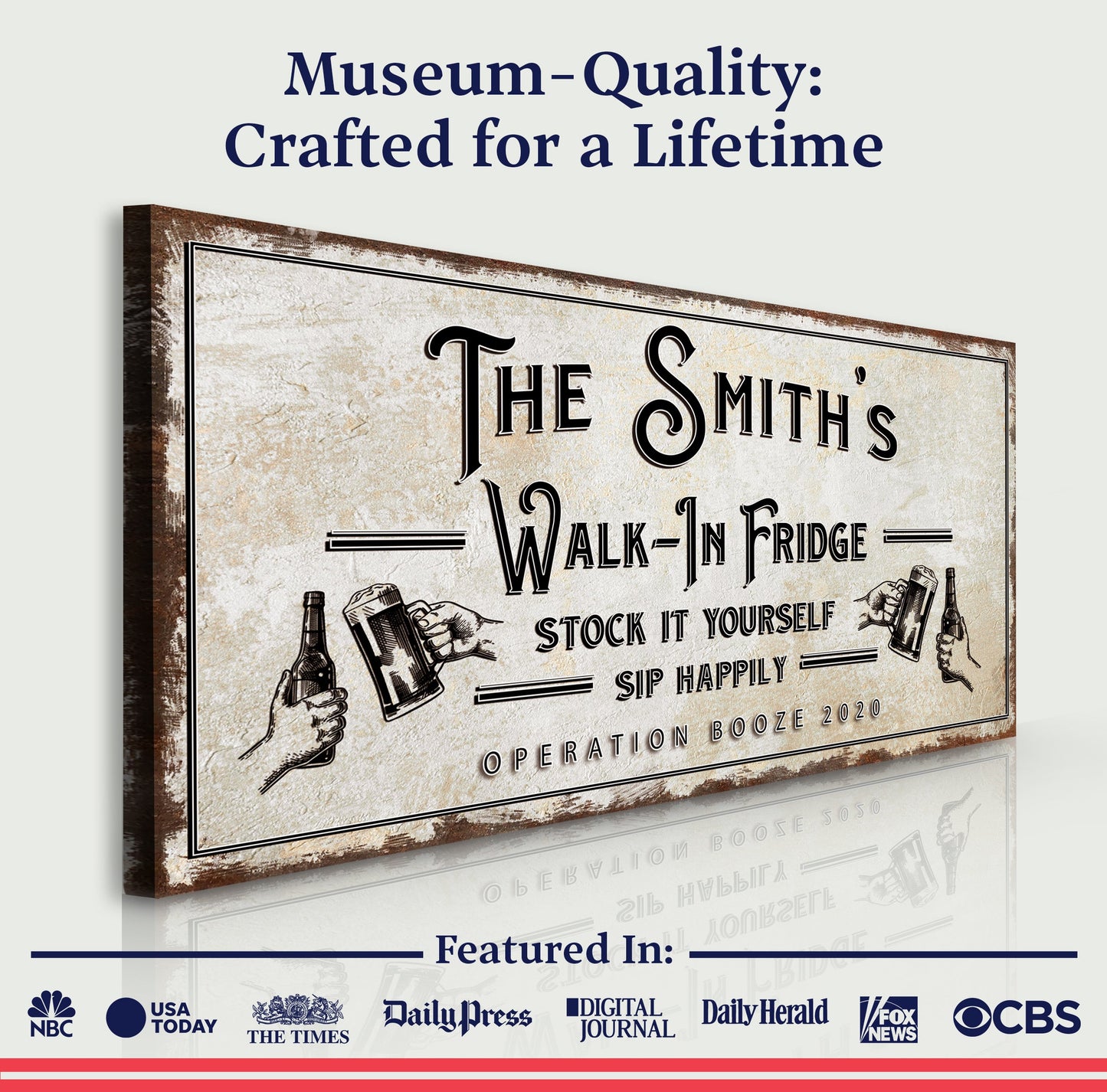 Walk-In Fridge Stock It Yourself Bar Sign Canvas