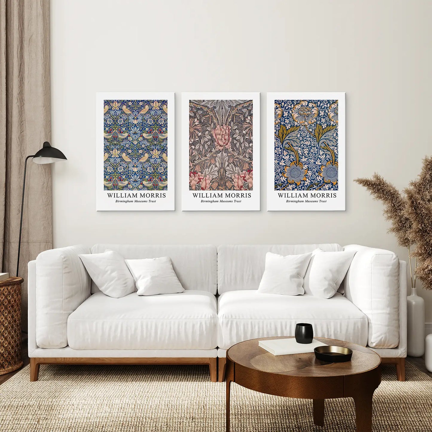 Art Nouveau Floral Wall Art Set of 3 Vintage Prints