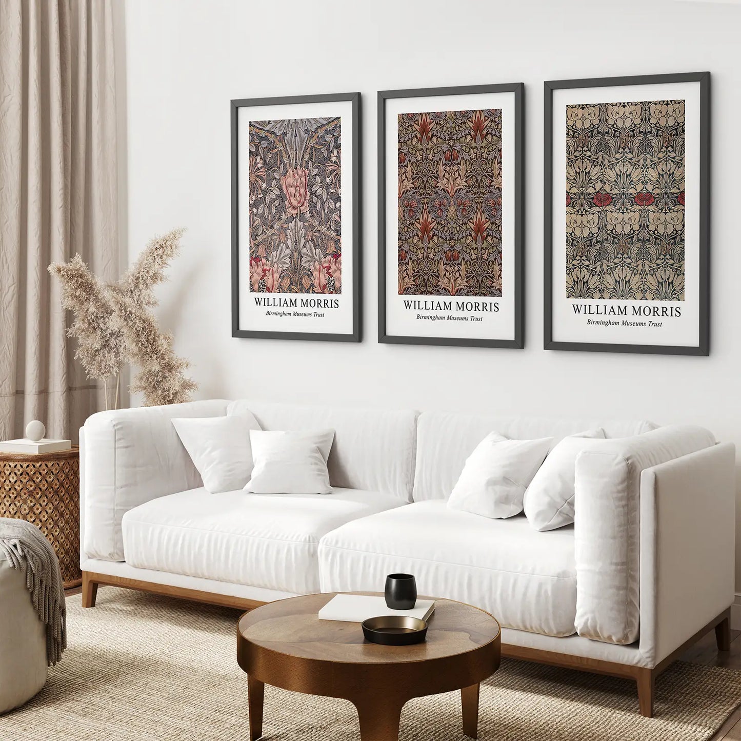 Vintage Floral Wall Art Set of 3 Exhibition Prints