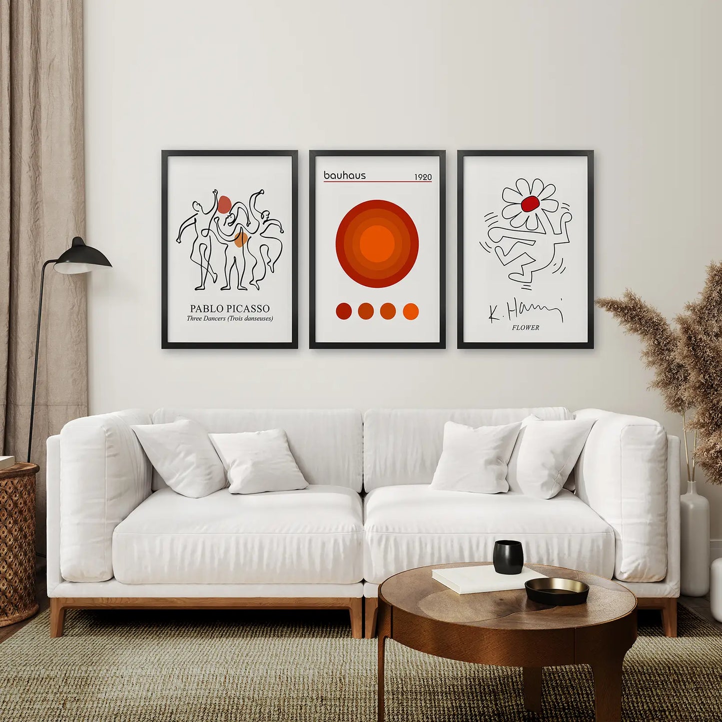 Abstract Line Art Wall Art Set of 3 Modern Prints