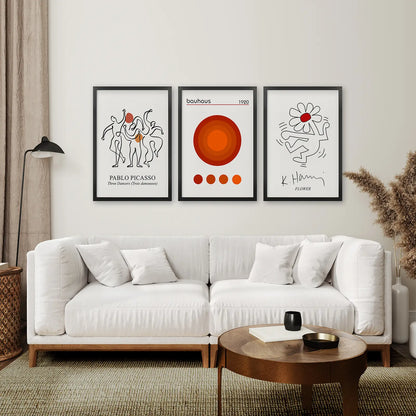 Abstract Line Art Wall Art Set of 3 Modern Prints