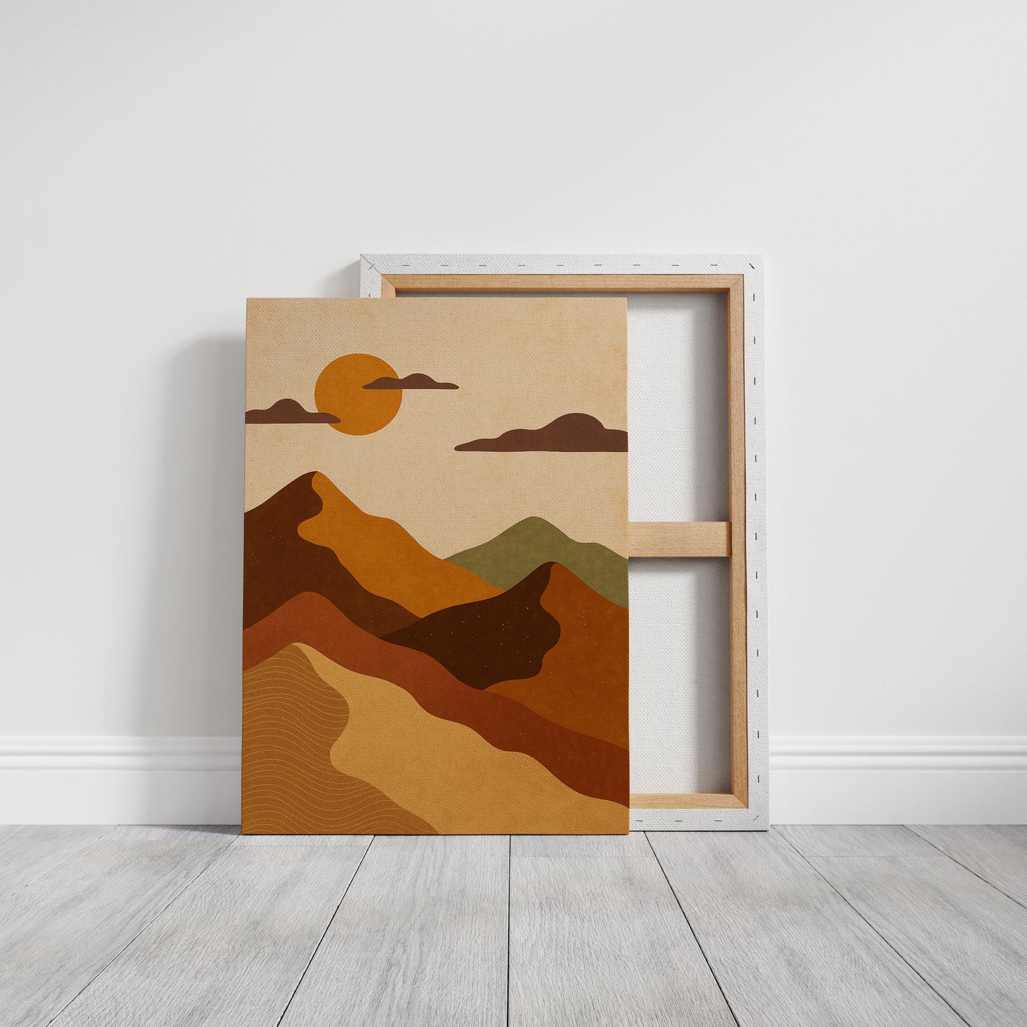 Vintage Sunset Mountain Minimalist Landscape Print