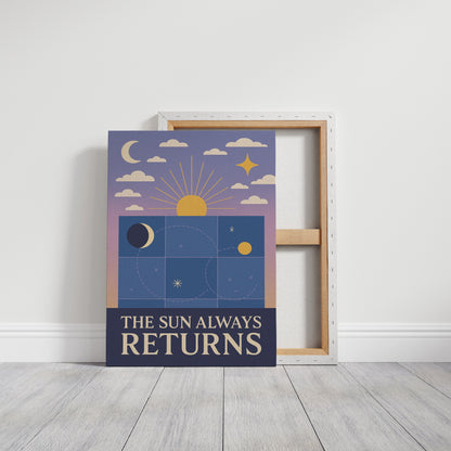 Celestial Harmony Sun and Moon Wall Art Print