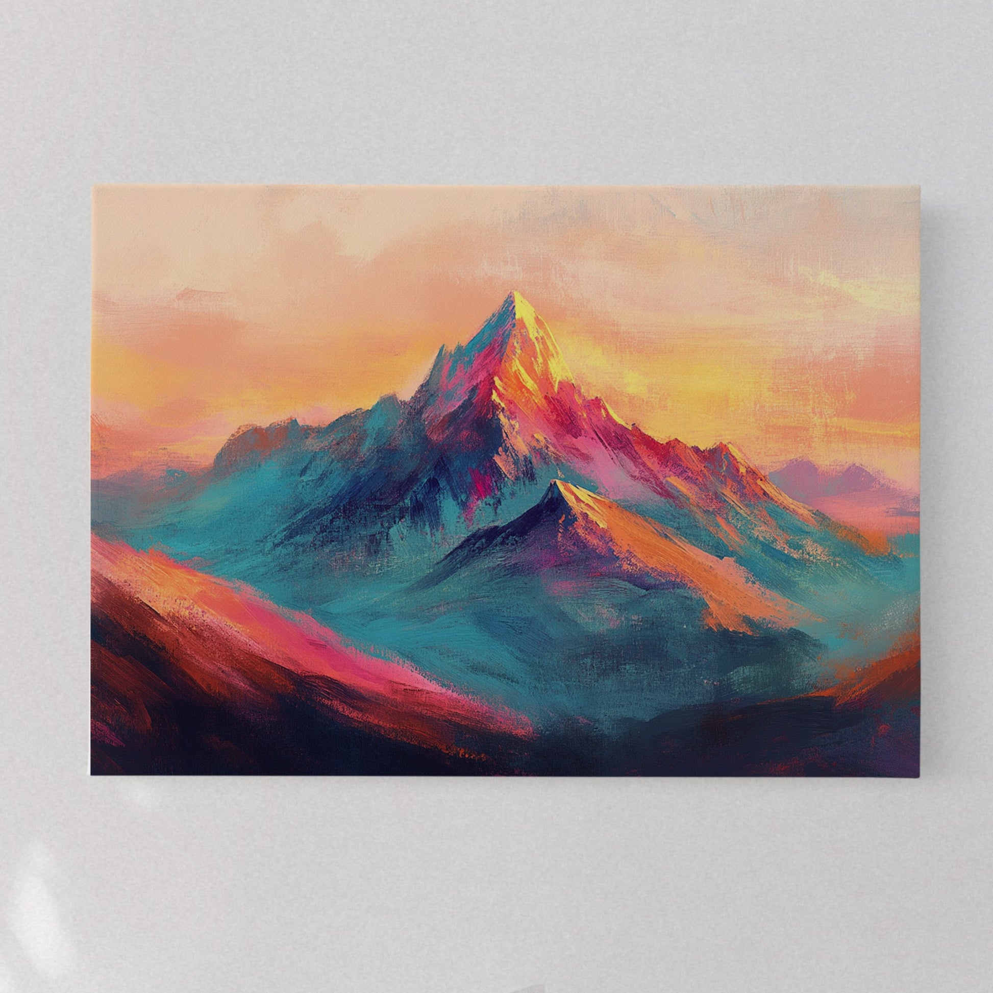 Vibrant sunset mountain landscape print
