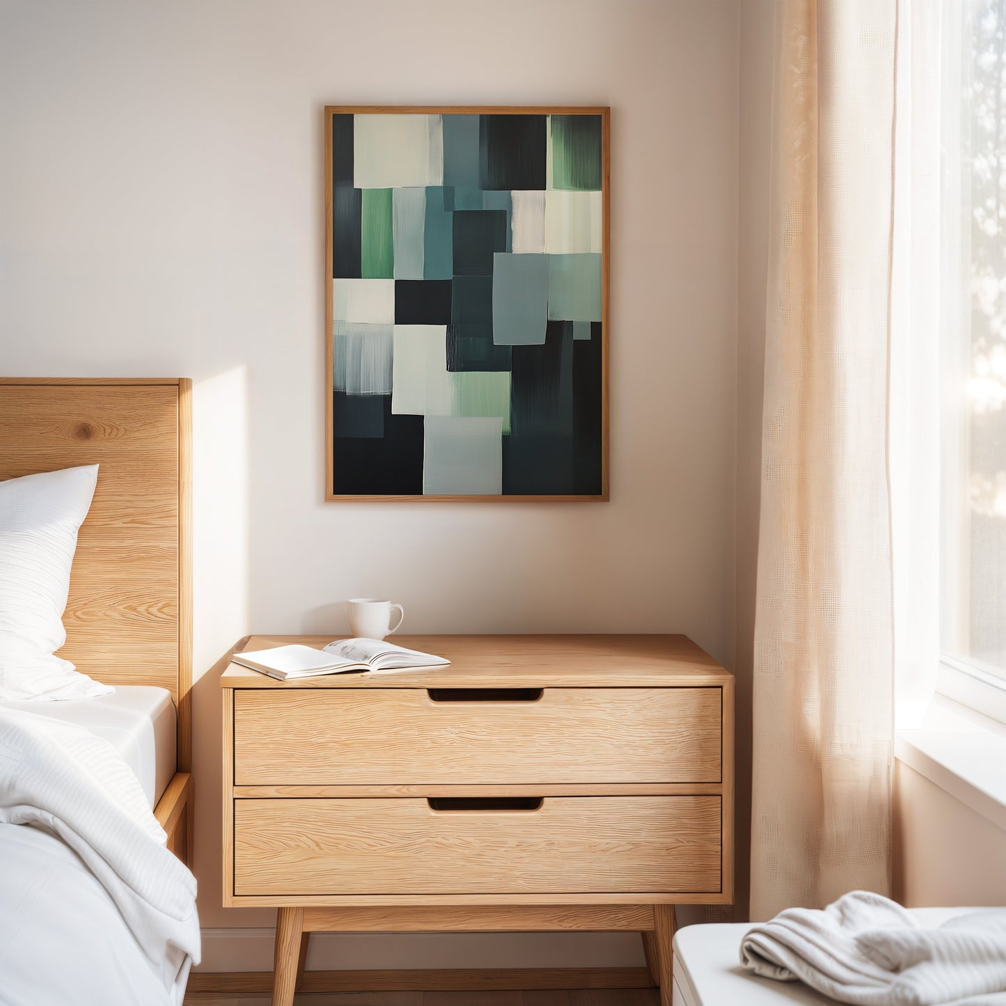 Forest Fade Geometric Abstract Wall Art Print