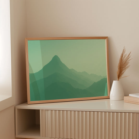 Enchanted Green Mountain Dreamscape Wall Art Print