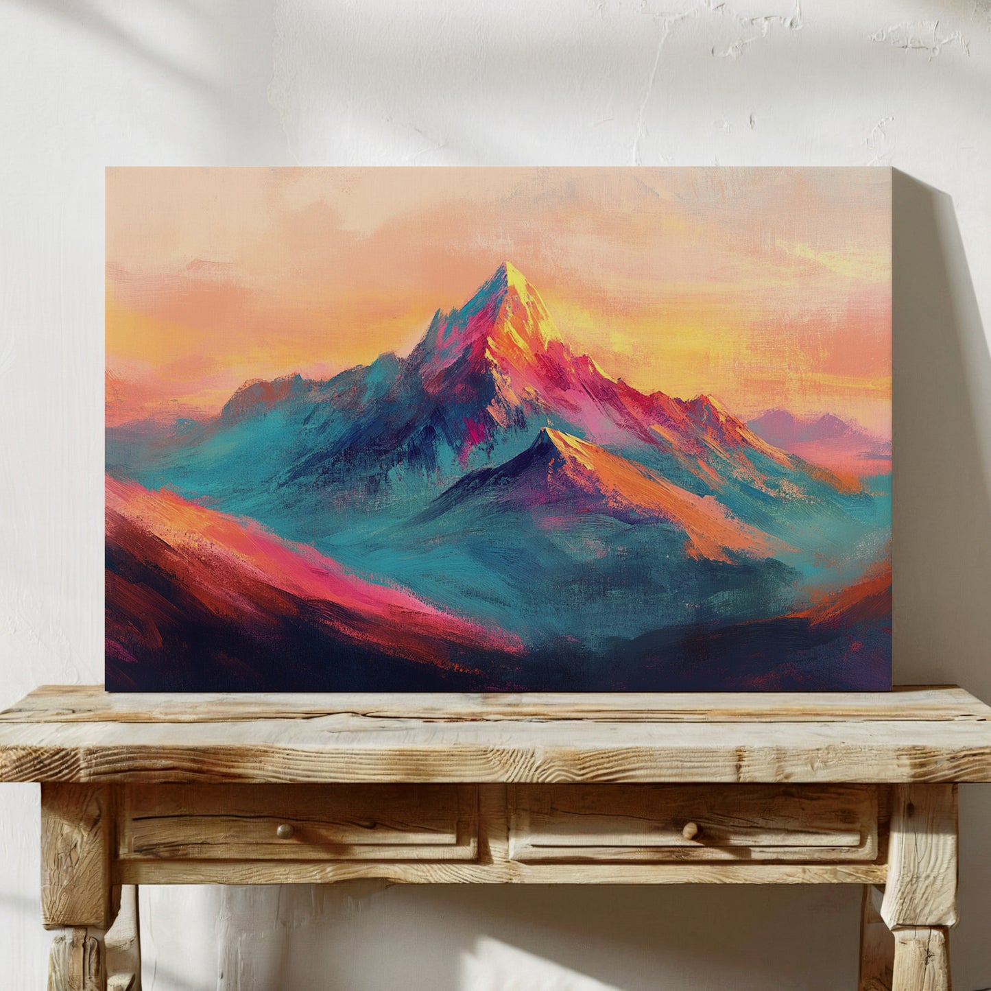 Vibrant Sunset Mountain Landscape Print