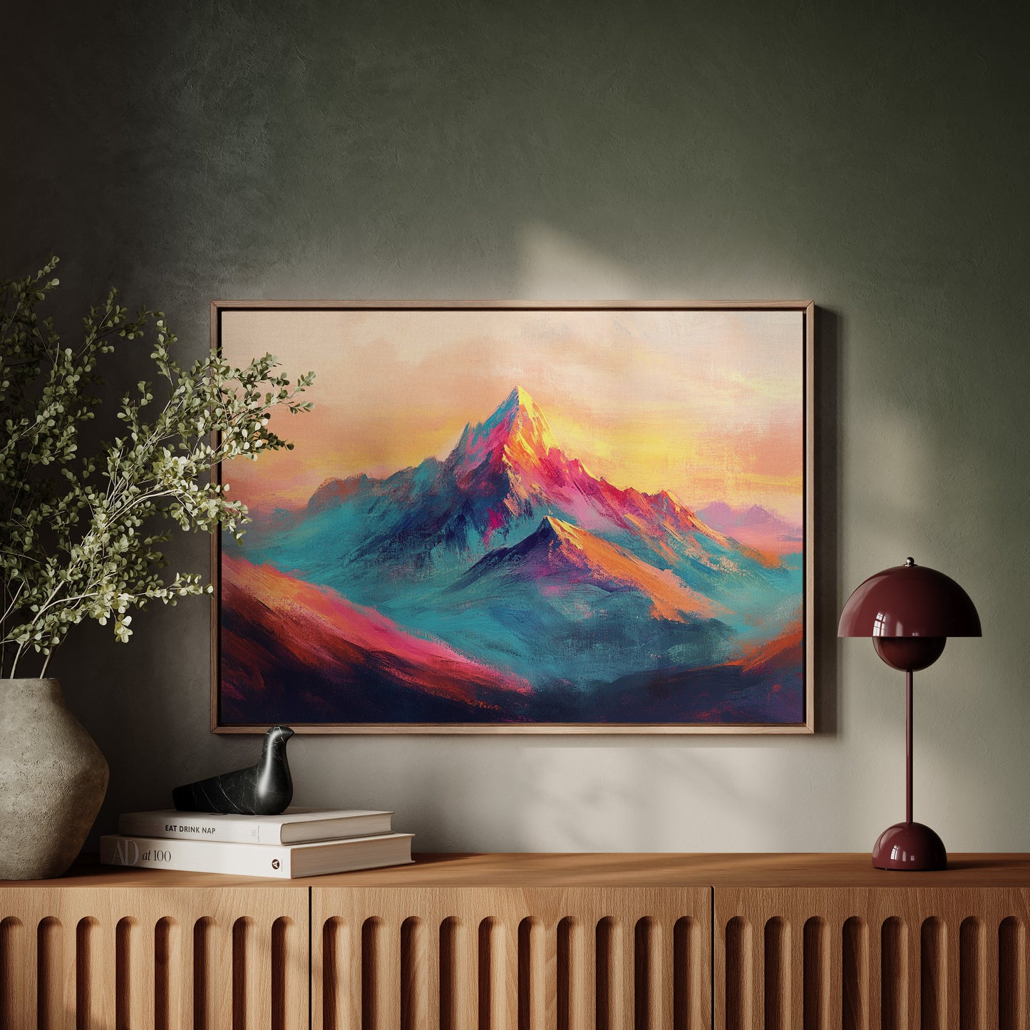 Vibrant Sunset Mountain Landscape Print