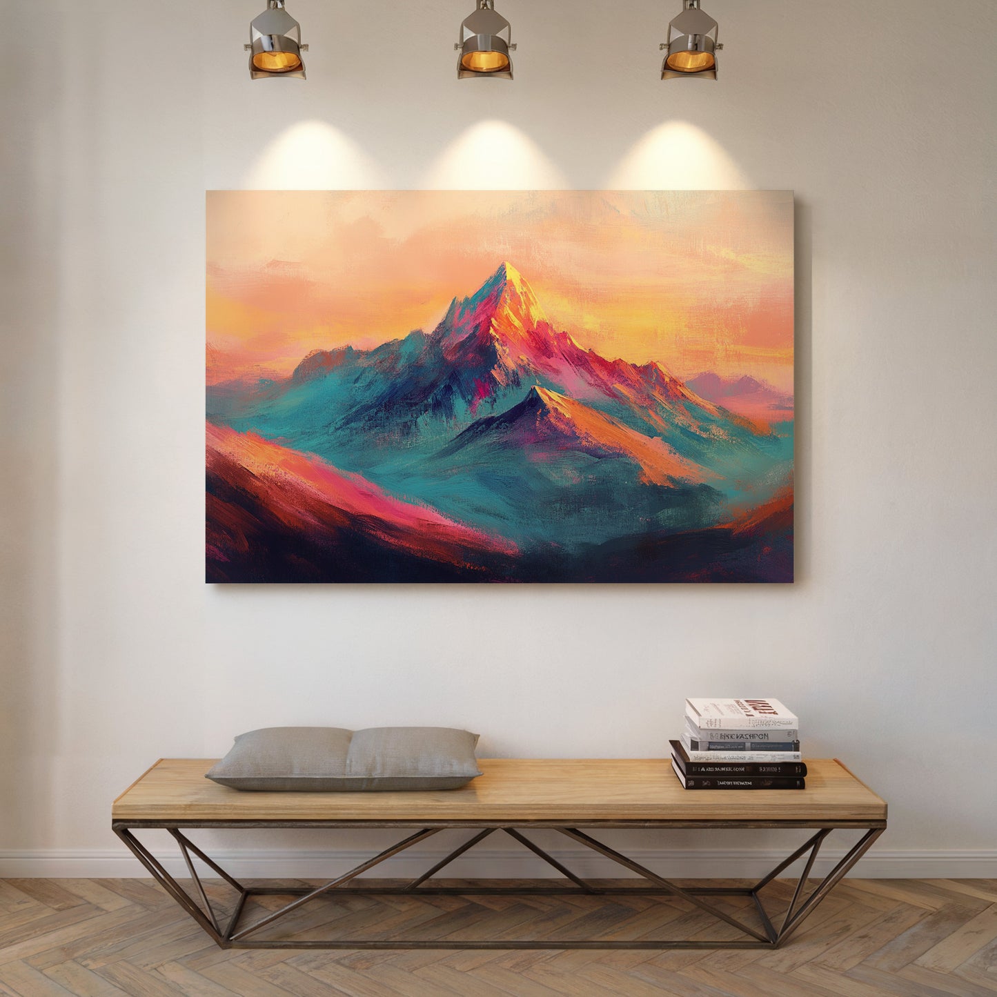 Vibrant Sunset Mountain Landscape Print