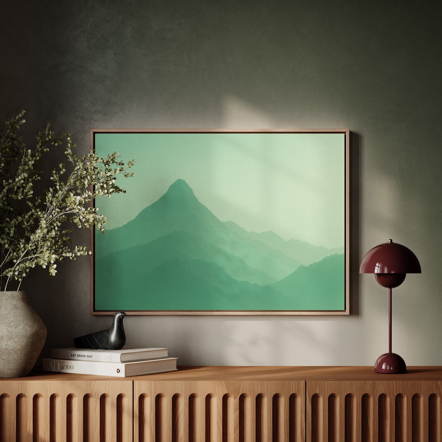 Enchanted Green Mountain Dreamscape Wall Art Print