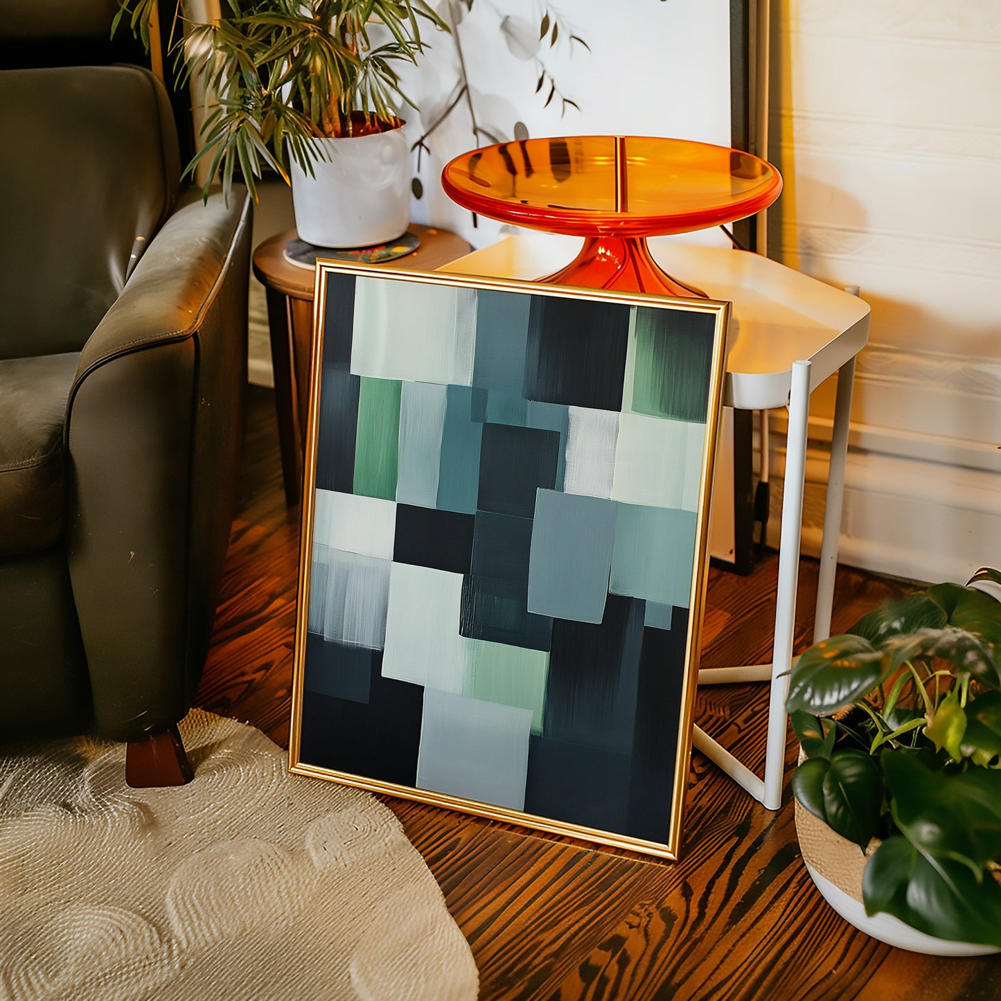 Forest Fade Geometric Abstract Wall Art Print