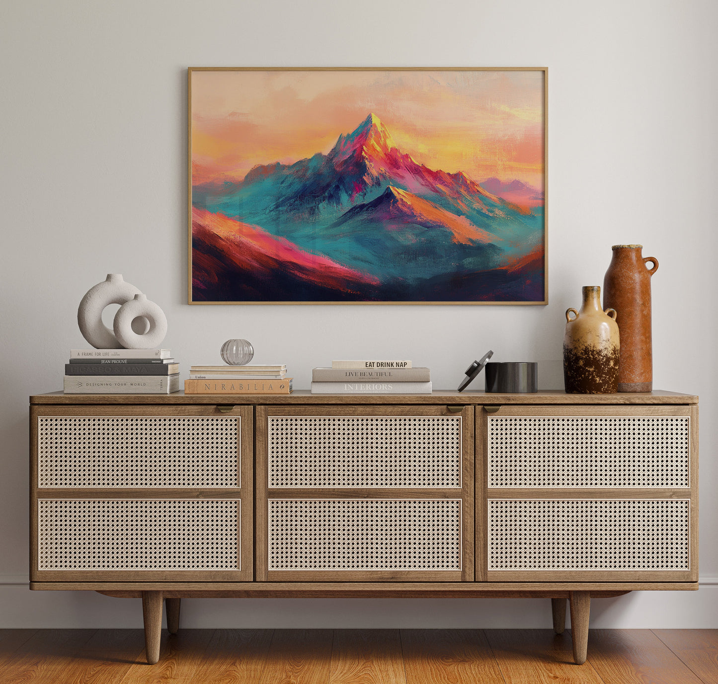 Vibrant Sunset Mountain Landscape Print