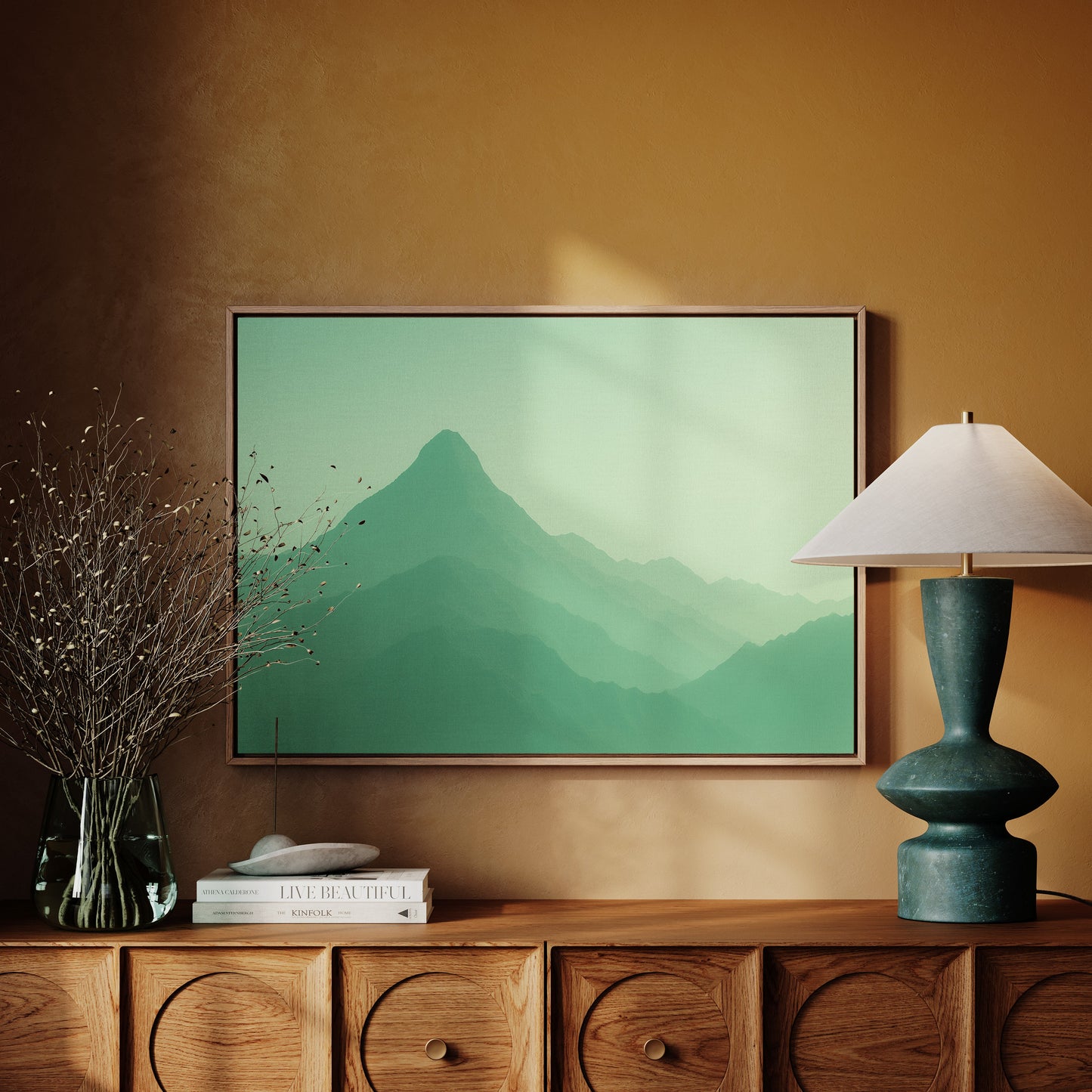 Enchanted Green Mountain Dreamscape Wall Art Print