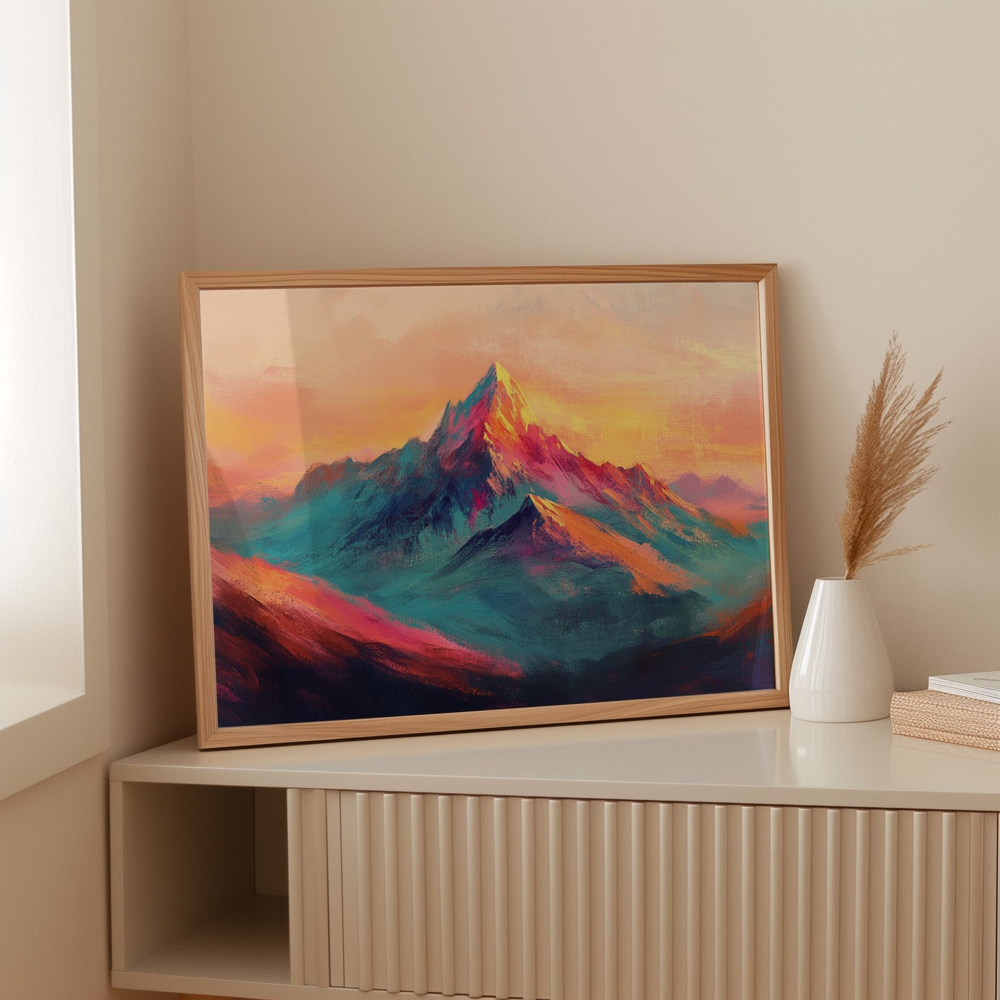 Vibrant Sunset Mountain Landscape Print