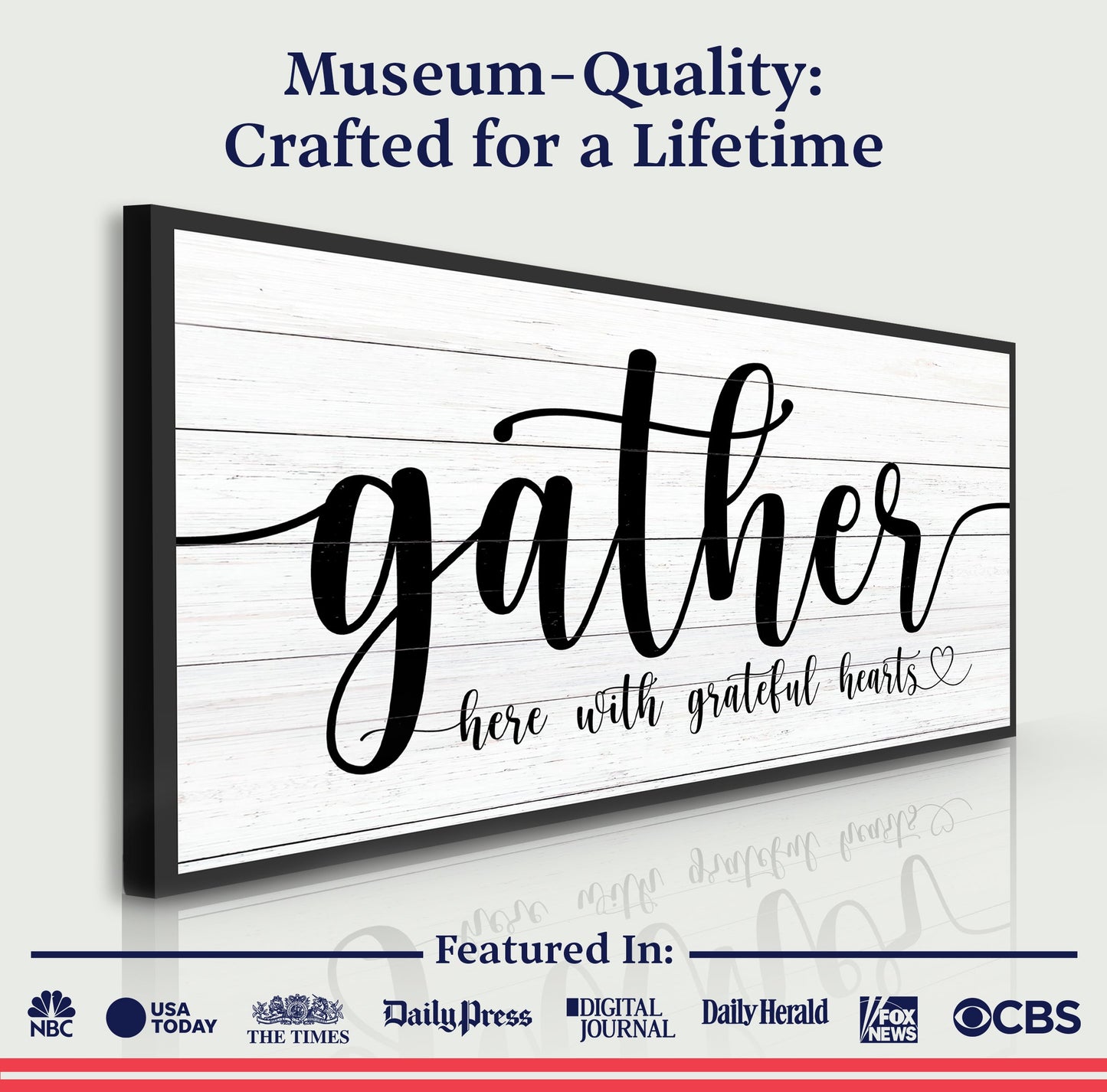 Gather Canvas Wall Art Sign - Dark Background