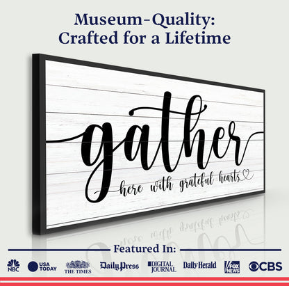 Gather Canvas Wall Art Sign - Dark Background