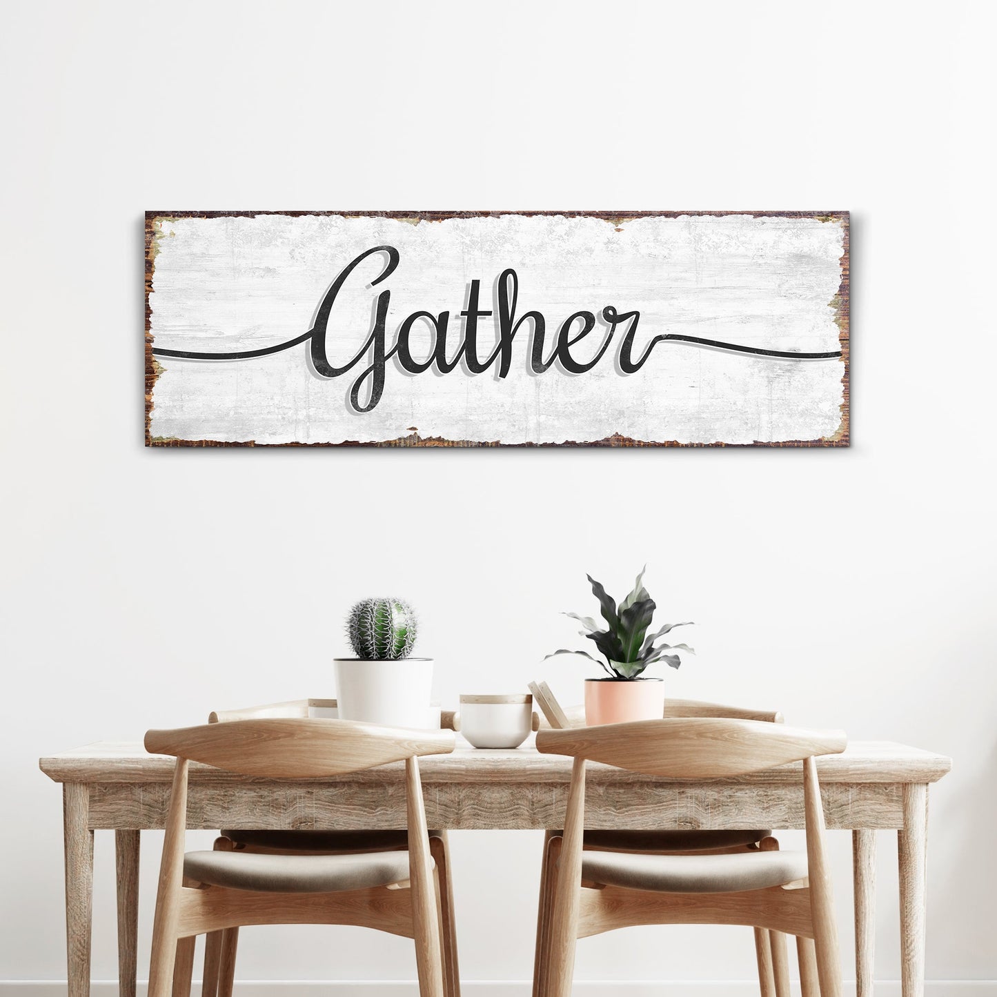 Gather Wall Art Sign - Vertical Canvas