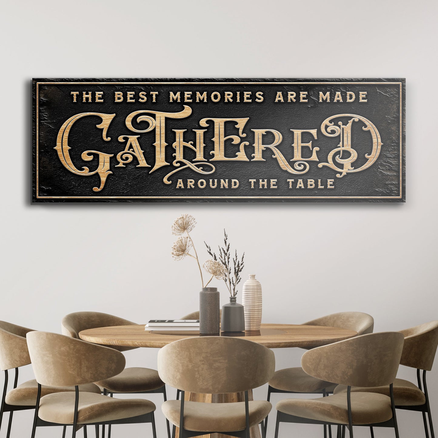 Gathered Around the Table Canvas Wall Art Sign