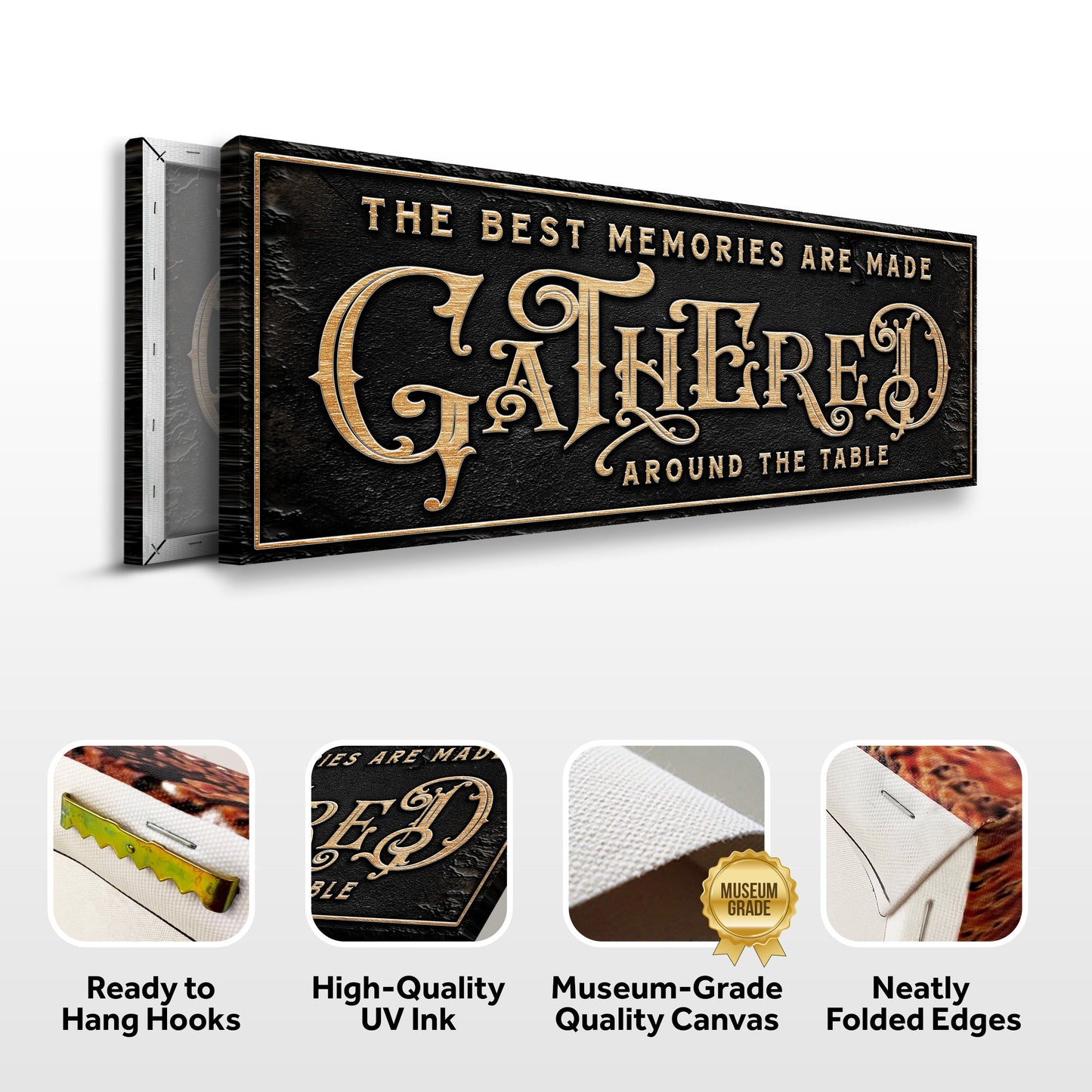 Gathered Around the Table Canvas Wall Art Sign