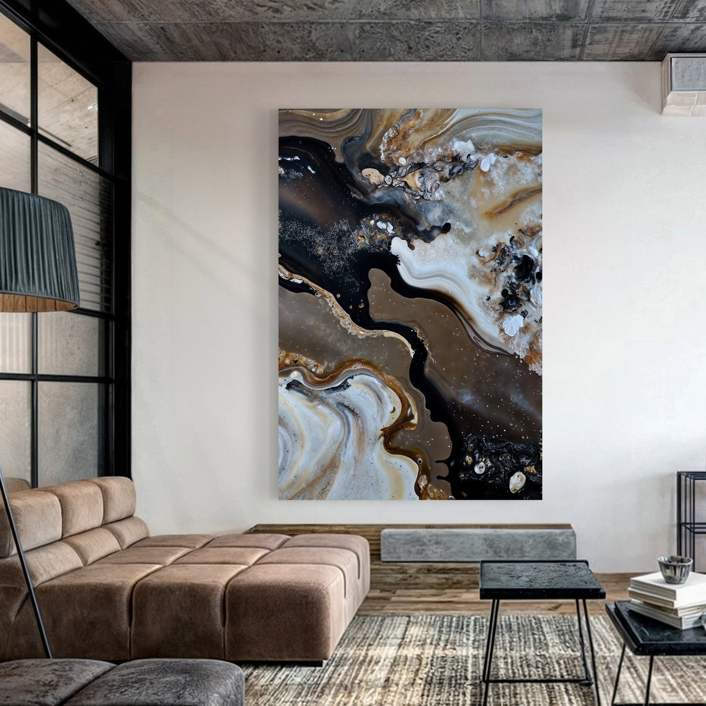 Geode Whispers II Earth Tone Abstract Canvas Wall Art