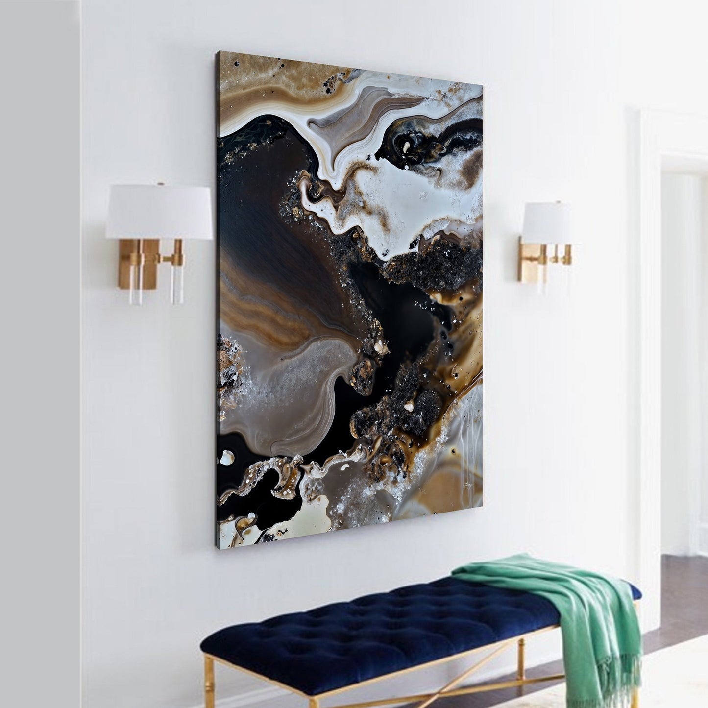 Geode Whispers III Earth Tone Abstract Canvas Wall Art
