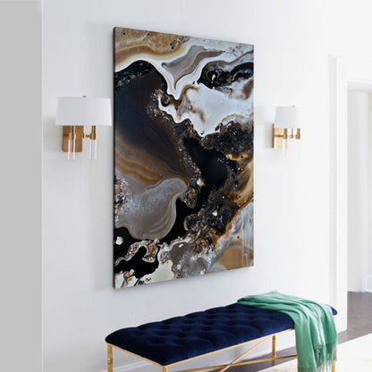 Geode Whispers III Earth Tone Abstract Canvas Wall Art