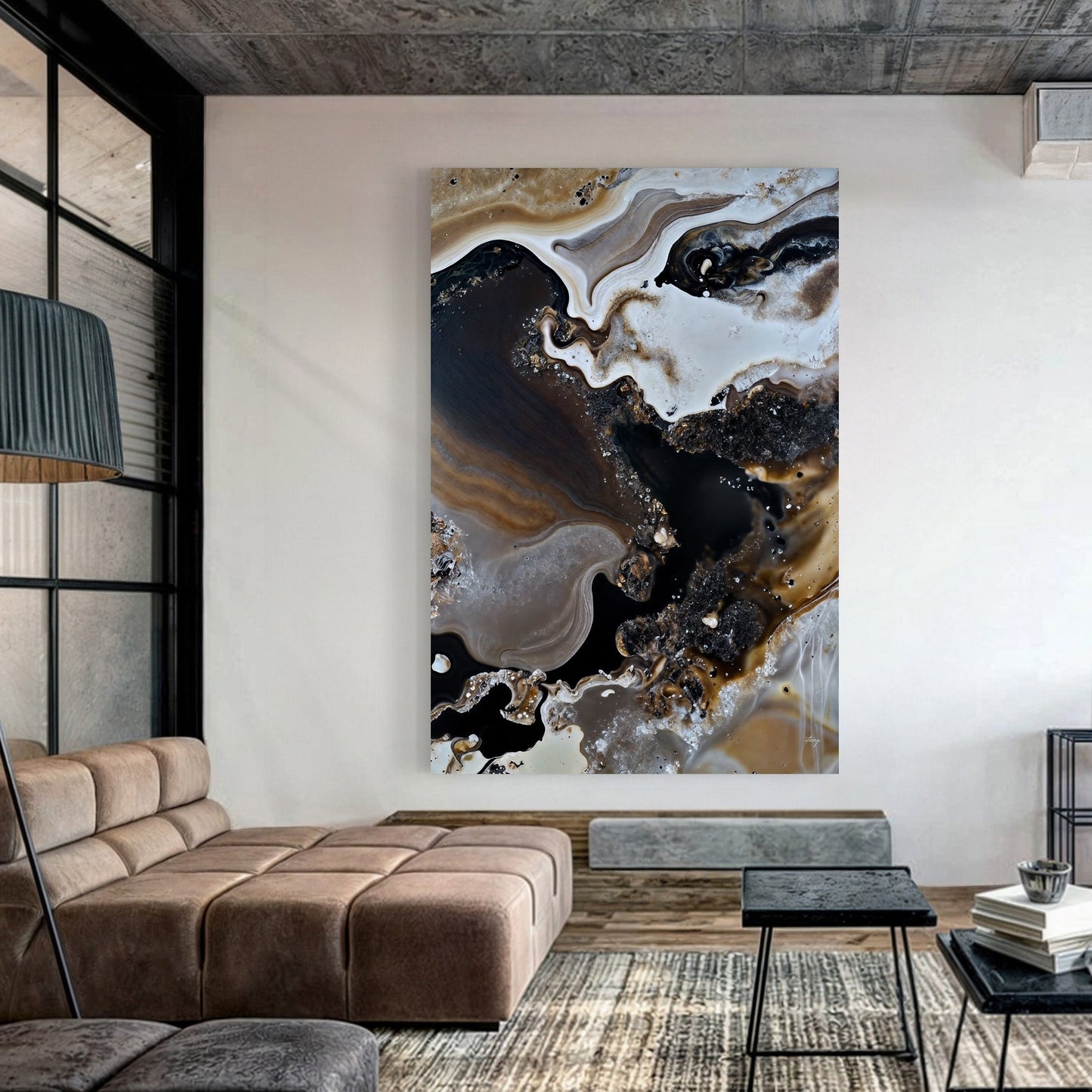 Geode Whispers III Earth Tone Abstract Canvas Wall Art