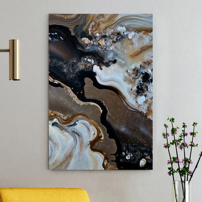 Geode Whispers II earth tone abstract canvas with swirling geode patterns