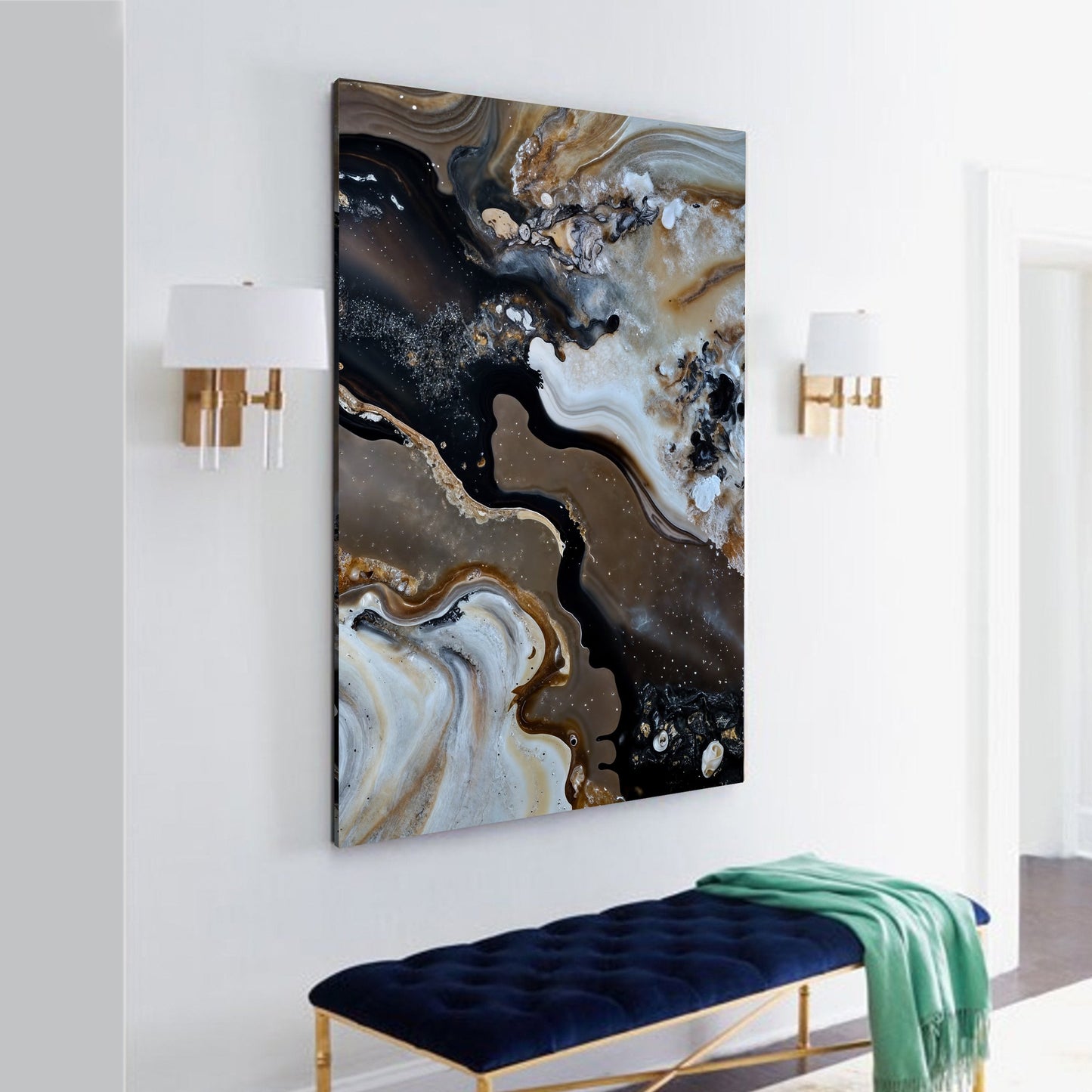 Geode Whispers II Earth Tone Abstract Canvas Wall Art