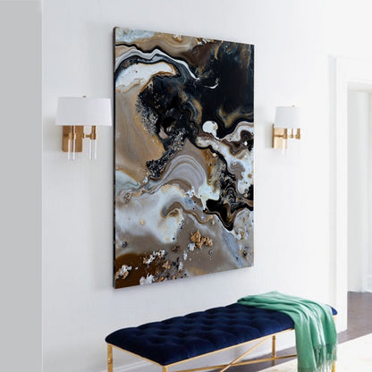 Geode Whispers Earth Tone Abstract Canvas Wall Art