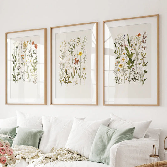 Watercolor Wildflower Nursery Wall Art Set of 3