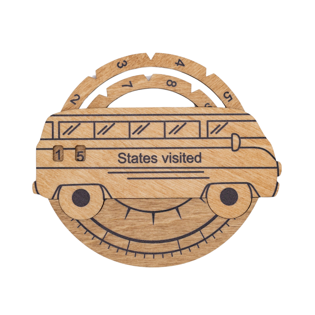 Wooden USA map wall art in gold tones
