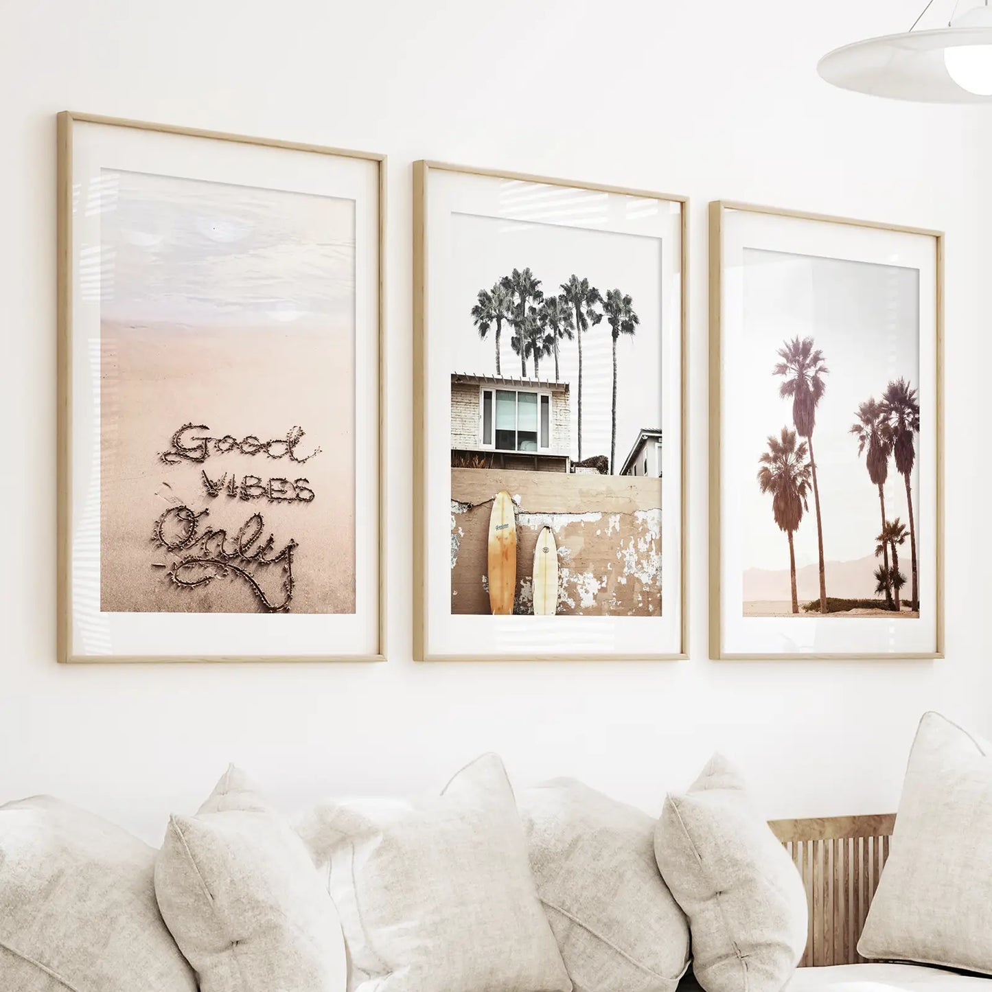 Boho Coastal Wall Art Set of 3 Surf Prints