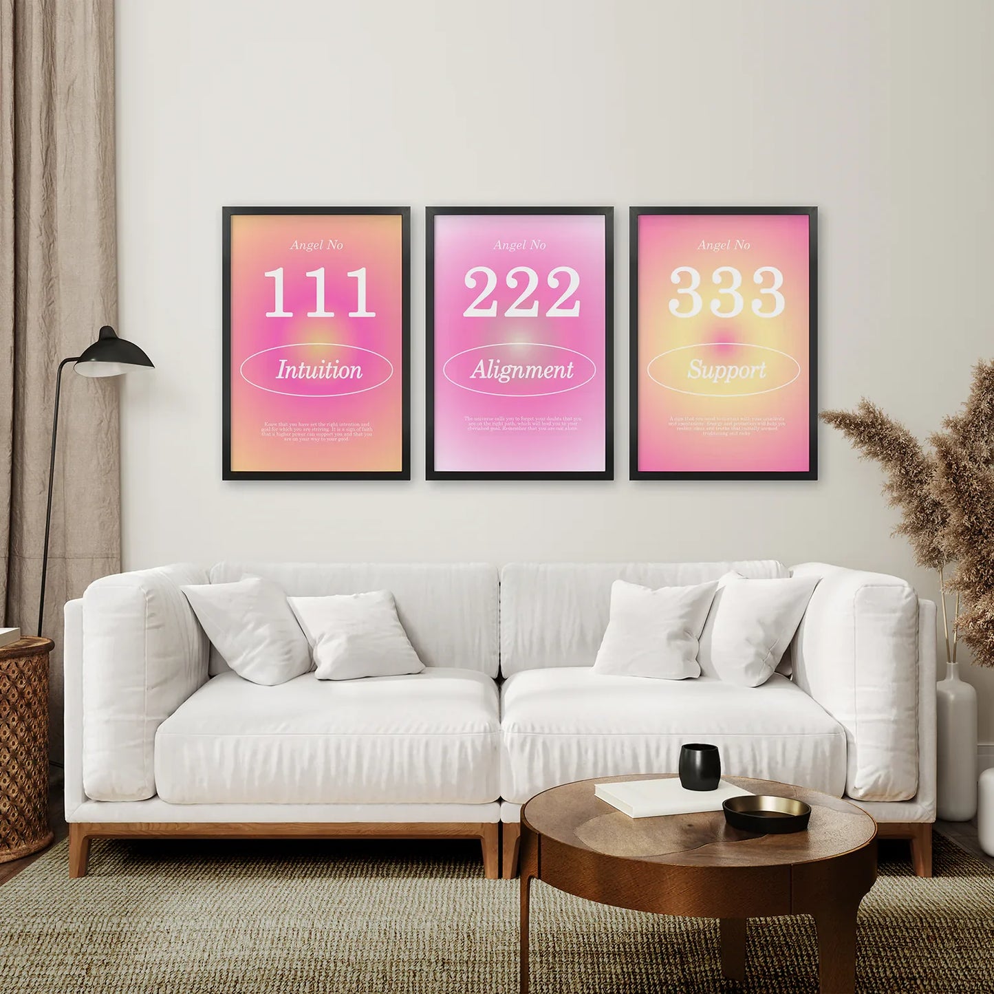 Colorful Gradient Aura Angel Wall Art Set of 3