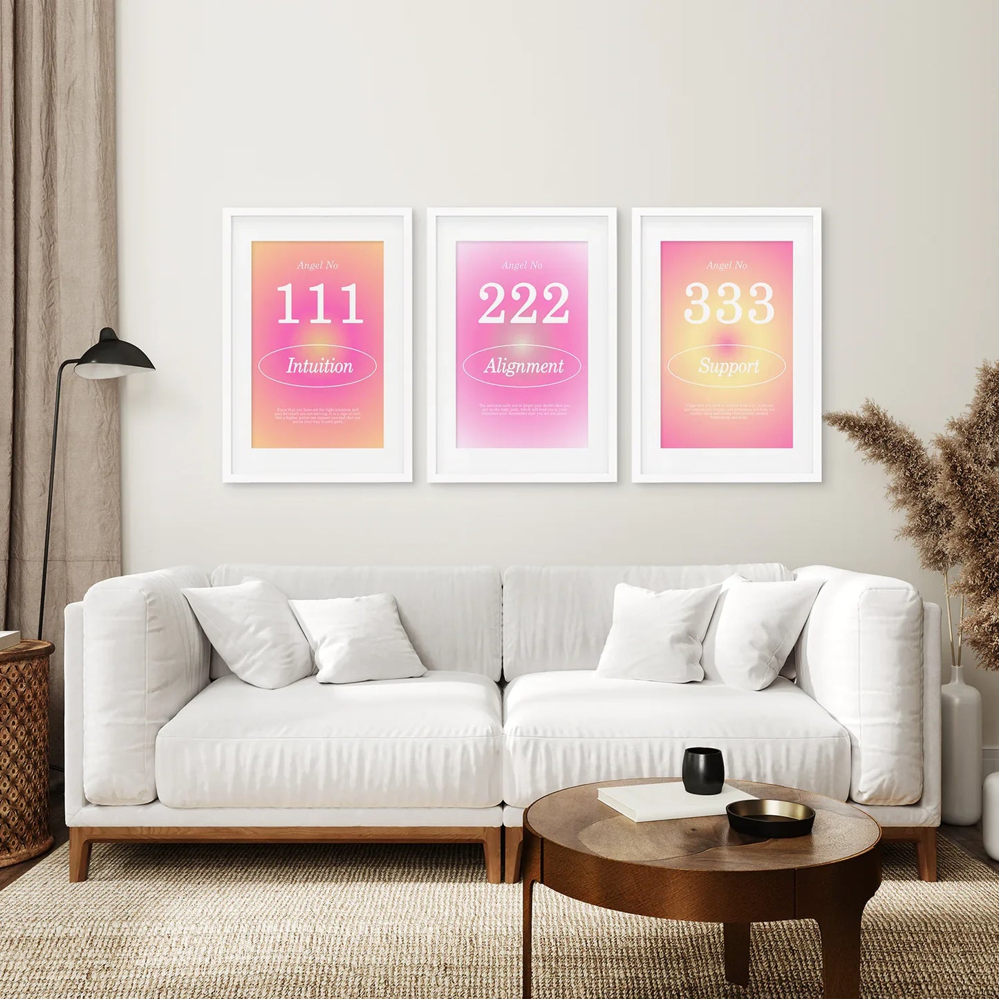 Colorful Gradient Aura Angel Wall Art Set of 3