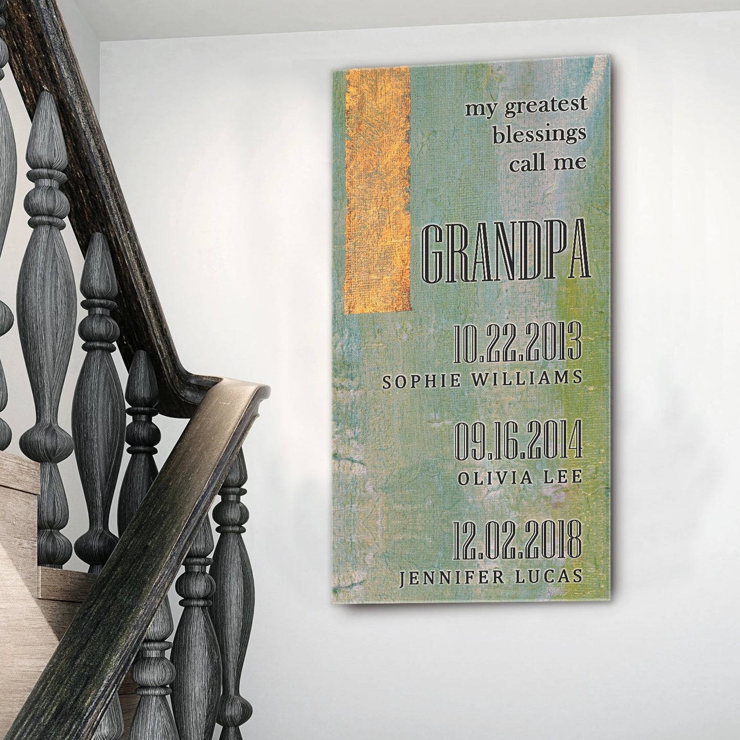 Grandfather Name Canvas Wall Art Sign