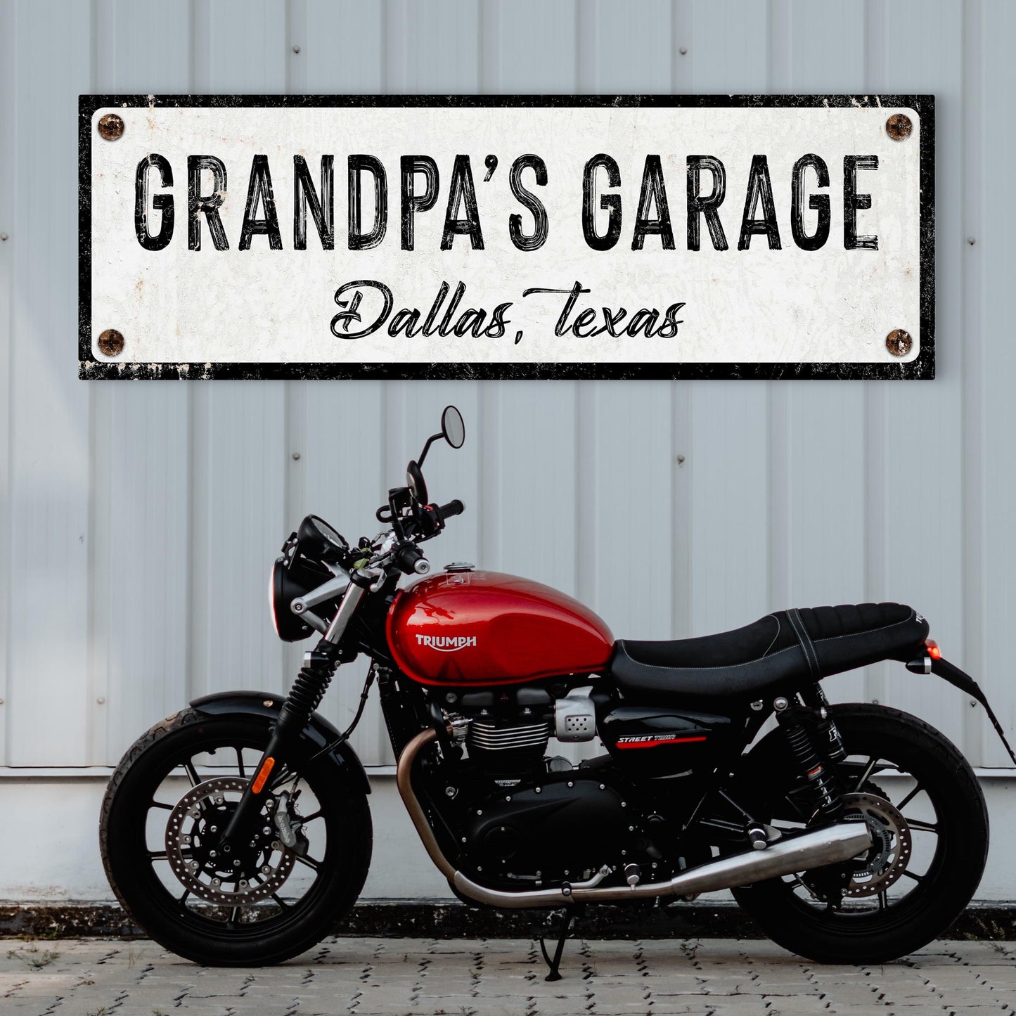 Grandpa's Garage Personalized Canvas Sign