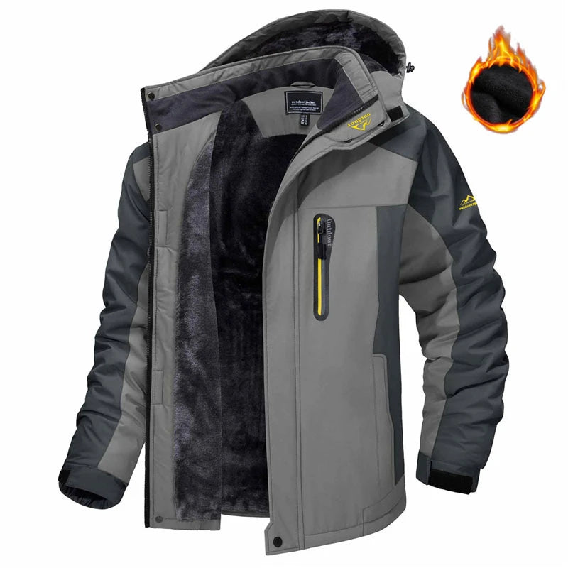 Gray Mens winter jacket waterproof 