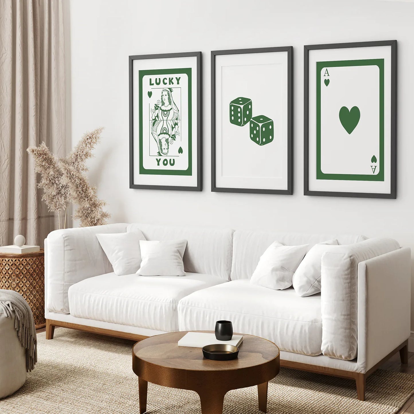 Vintage Poker Card Wall Art Set of 3, Retro Prints