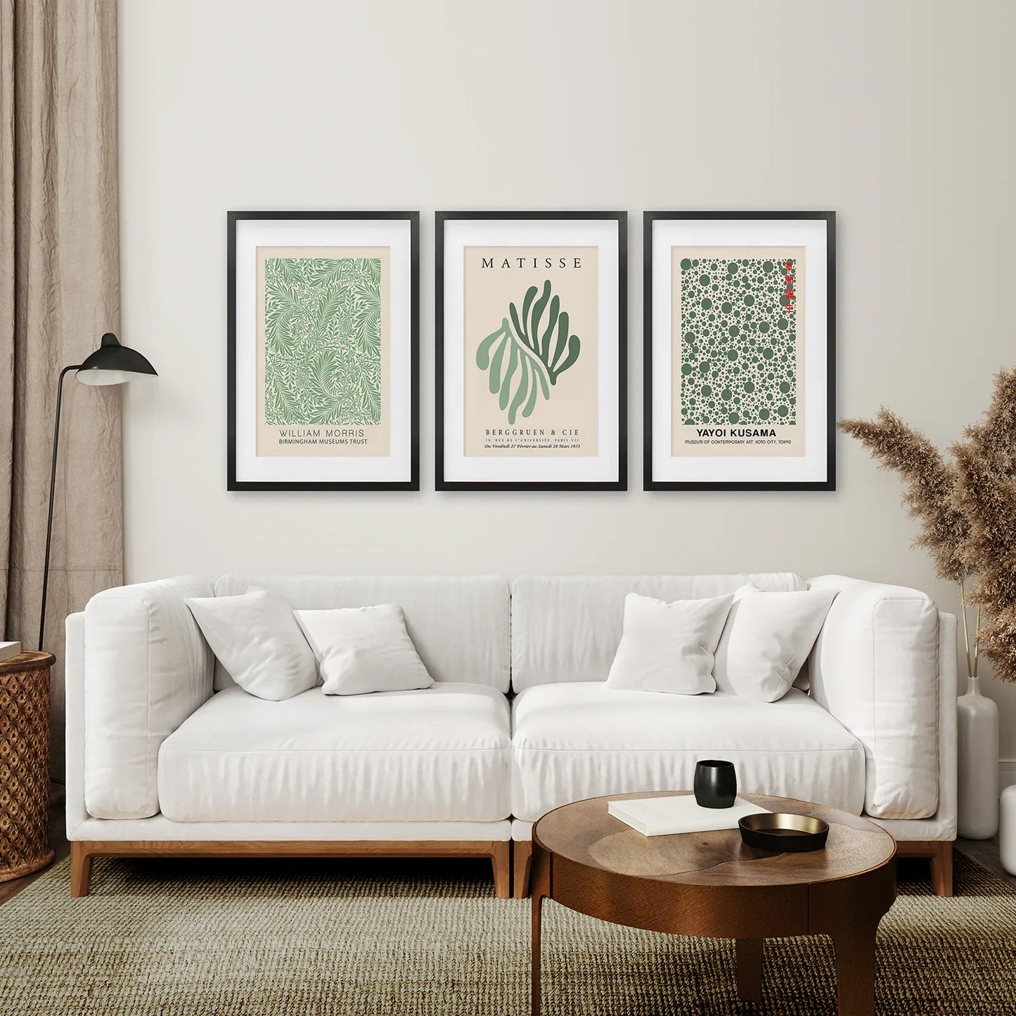 Sage Green Abstract Figure Wall Art Set of 3 Prints
