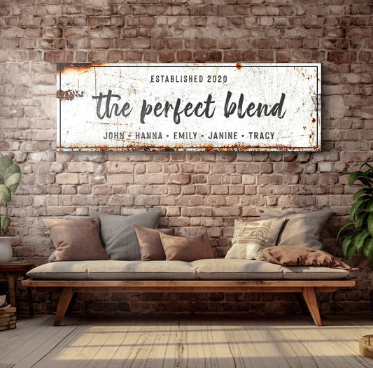 The Perfect Blend Coffee Bar Canvas Sign