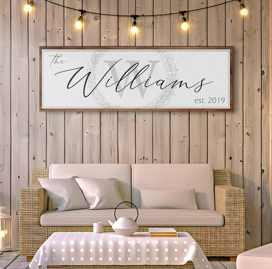 Personalized Family Name Canvas Sign