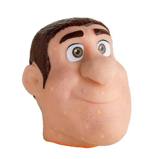 Handmade pimple popping head toy with realistic pores