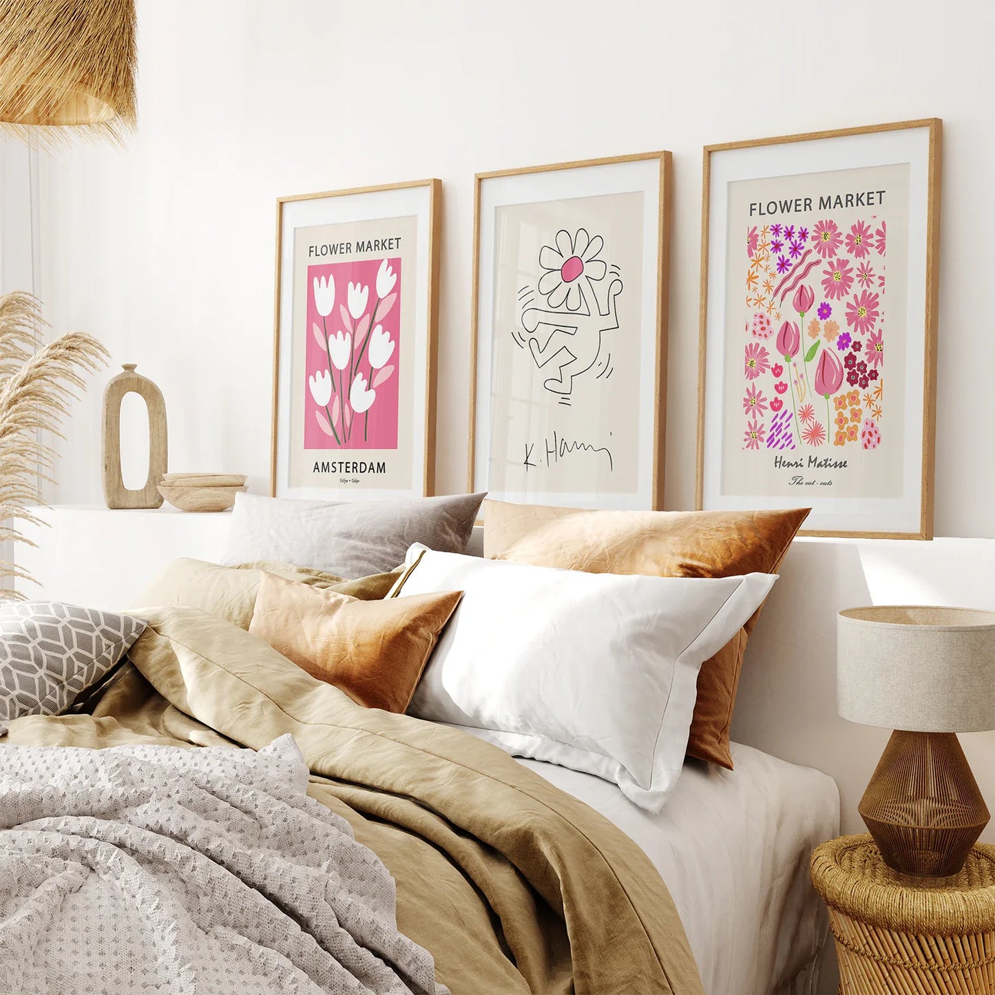 Pink Pop Art Wall Art Set of 3, Modern Gallery Prints