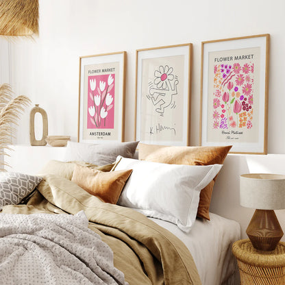 Pink Pop Art Wall Art Set of 3, Modern Gallery Prints