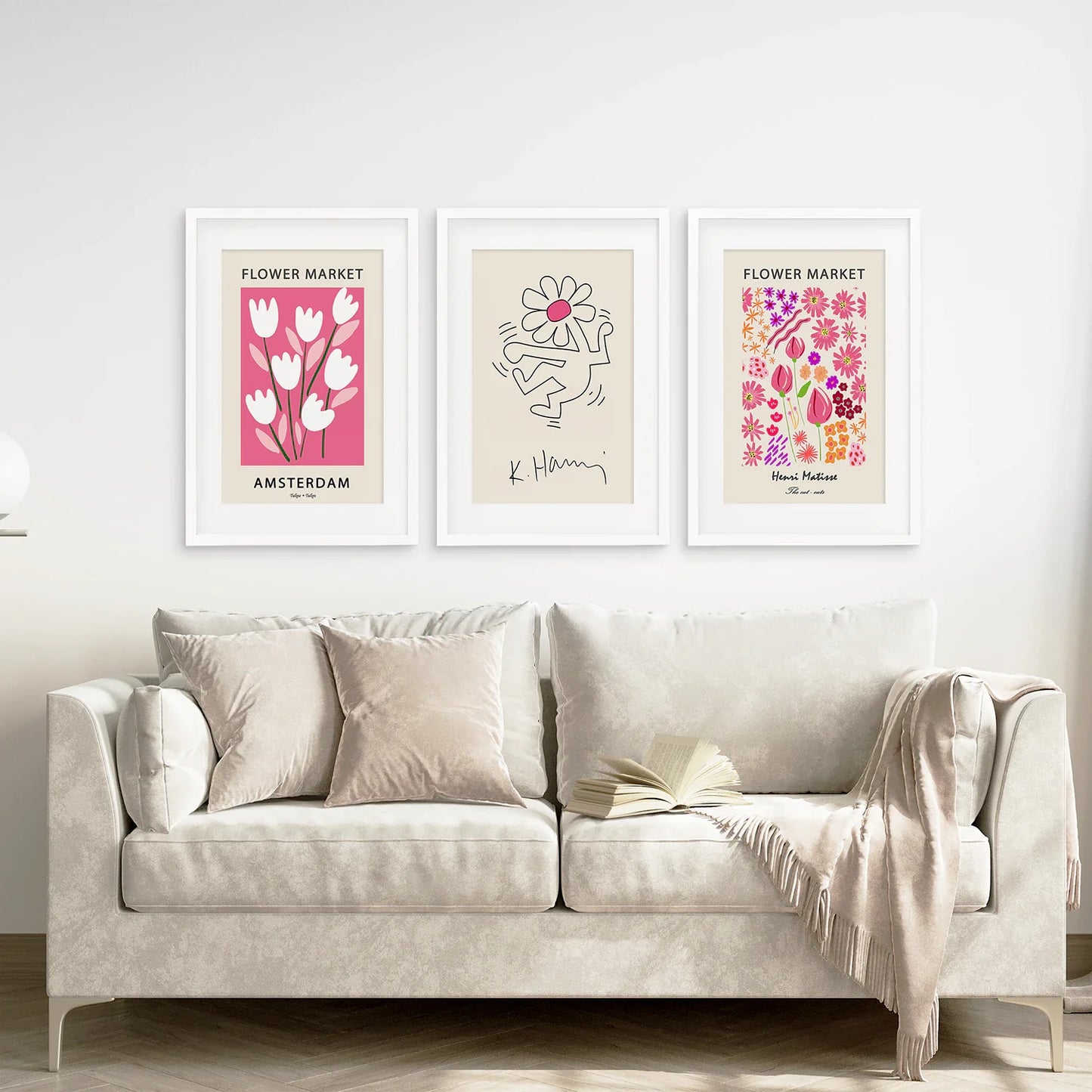 Pink Pop Art Wall Art Set of 3, Modern Gallery Prints