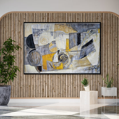 Harmonic Dissonance abstract canvas wall art with bold shapes and blended color